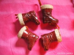 Antik karácsonyfadísz - kiscsizmák 