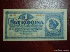 1920-s 1 korona MINTA UNC RR!! 