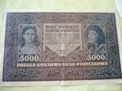5000 Marek Nagyon ritka óriás bankjegy