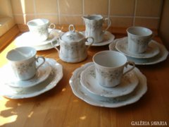 Schirnding Bavaria porcelán csésze szett, cukortartó, kiöntő