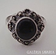 Markazit-onix ezüst gyűrű