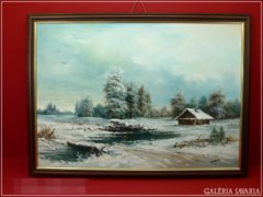 Czinege Zsolt festménye "Téli táj"