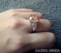 Hagyatéki morganit köves ezüst gyűrű - 925 jelzett 
