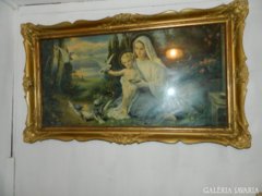 Fr. S. Matek: Virgin Mary with Jesus huge holy image of blonde