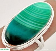 Botswanai zöld agate ezüst gyűrű 925 ezüst 