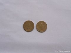 Réz 100 forintos 2 db 1994-95-ös