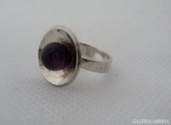 Régi skandináv ezüst gyűrű ametiszt kővel