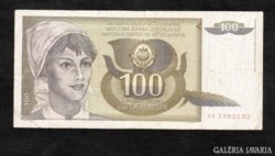 100 dinár 1991 Jugoszlávia