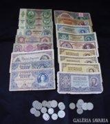 Pengő Gyűjtemény 40.Db / Bankjegy + pénz érme
