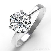 1,5 ct solitér gyémánt gyűrű (labor ) 18 k fehér aranyozott