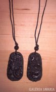 Fekete Jade Sárkány-Főnix szerelem amulett, medál