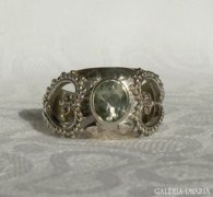 Zöld ametiszt ezüst gyűrű
