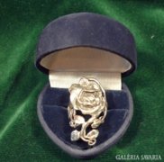Szecessziós rózsás ezüst gyűrű