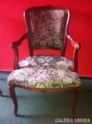 Csodálatos virágos neobarokk karfás hibátlan fotel eladó