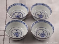 Kínai porcelán rizses tálkák, kék-fehér