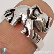 Elefánt Jáva szigeti Indonéz 925 sterling ezüst gyűrű
