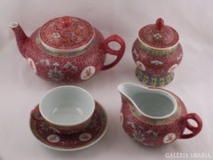 Kínai rózsaszín teáskészlet
