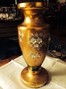 Beautiful gilded and embossed porcelain glass vase