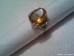 Antik Barocco márkájú ezüst gyűrű,citrín kővel