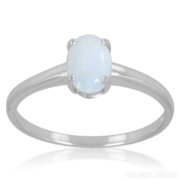 Gyönyörű fehér Opál soliter ezüst gyűrű 
