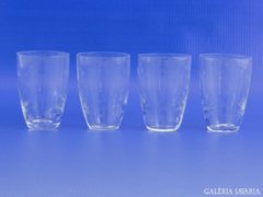 6719 Régi üveg stampedlis pohárkészlet 4 darabos