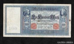 Németország 100 márka 1908 Ritka Piros sorszám
