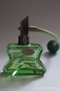 ART DECO 1930 Pompadour Smaragdzöld kristály-, parfümös üveg