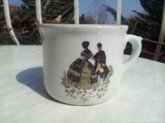 Antique rococo scene cream mug