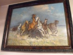 Viski János lovas festmény