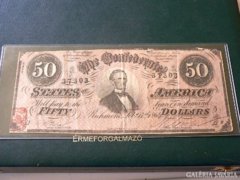 USA konföderációs 50 dollár 1864! Eredeti! Ritka!