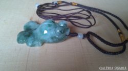 Jade Jadeite aranyhal medál, amulett goldfish