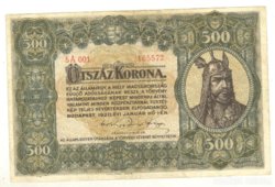 500 korona 1920. Nagyon szép.