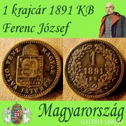 Magyarország 1 krajcár 1891 KB Ferenc József  ritka
