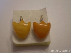 Antik tulipán borostyán fülbevaló