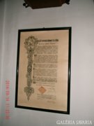 1933évi jambori diszoklevél Horthy, Gőmbös aláirással