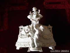 BÉCS barokk porcelán angyal puttó jelzett M: 28