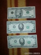 U.S.A. 50 dollár  ( 2 x 20 és 1 x 10 )