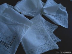 Hímzett, horgolt antik zsebkendők