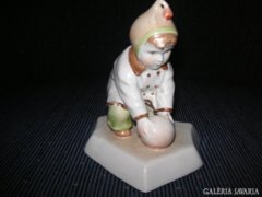 Zsolnay, painted, Sinko figure, with Sinko sign on the base