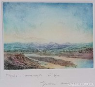 Gross Arnold - Torda aranyos völgye 16x21 cm rézkarc