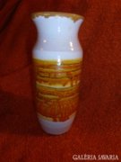 Retro, drapp-narancs színű kerámia váza
