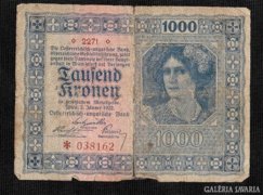 1000 Korona 1922 (Osztrák-Magyar Bank) 