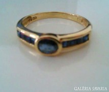 18 karátos zafír köves arany gyűrű