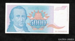 5000 dínár 1994. Jugoszlávia VF