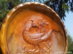 Bird carving wall plate, 28 cm!
