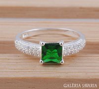 Smaragd köves (labor ) Ezüst gyűrű 925
