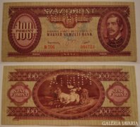 100 forint 1949 Minta perforációval