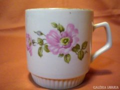 Rózsaszín virágos Zsolnay bögre,csésze