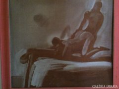 Novák András Erotikus jelenetet ábrázoló festménye eladó