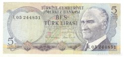 5 lira 1970 Törökország